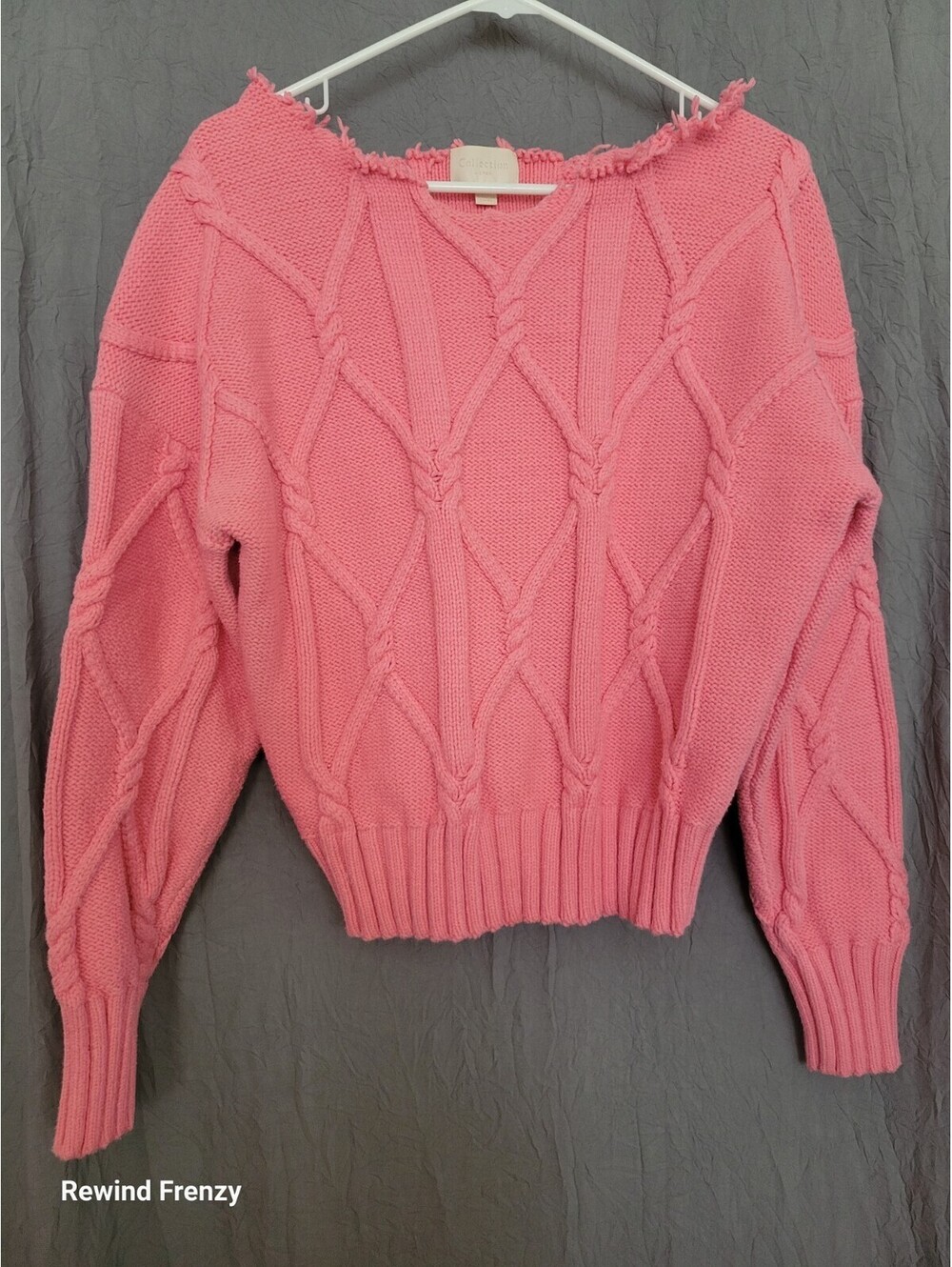 J Crew Collection Pink Cable Knit Sweater Women Medium Pullover